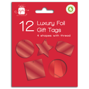 IG Design Group 12 Pack Gift Tags Foiled Red