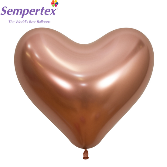 Sempertex Reflex Rose Gold Heart 14" Latex 50pk
