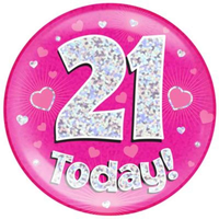 Oaktree Badge 21 Today Pink Jumbo 6