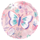 Anagram Butterfly Flutters 18" Round Foil Balloon