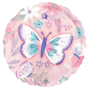 Anagram Butterfly Flutters 18" Round Foil Balloon