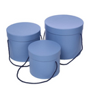 Light Blue Round Flower Boxes - Set of 3