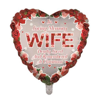 Foil Balloon 18" Round Christmas Remembrance Wife