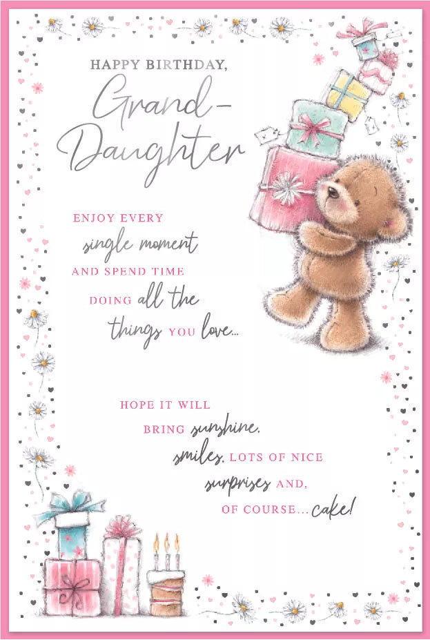 Set of six Simon Elvin C75 birthday cards for granddaughter, featuring colorful designs and cheerful greeting messages.