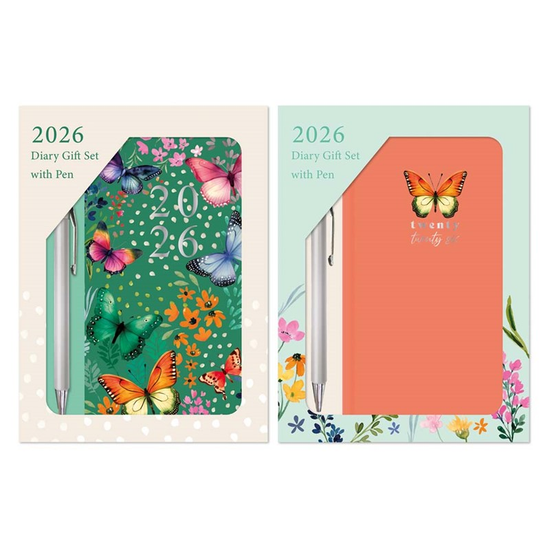 Diary Gift Set Slim WTV Butterfly 2027 12pk