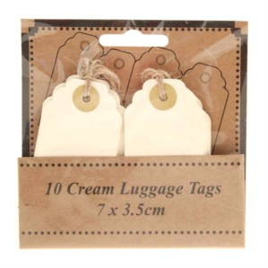 Scalloped Ivory Luggage Tags 10pk