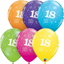 Assorted 11-inch Qualatex printed latex balloons with tropical designs, 25-pack for birthday and celebration decorations.