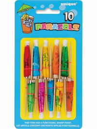 10 Parasol Picks - Assorted Colours