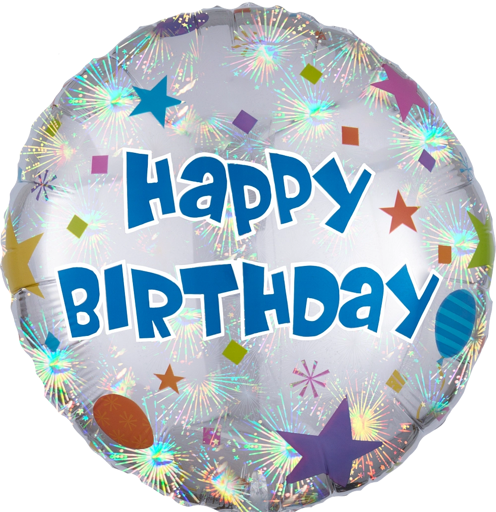Anagram Foil Balloon 18" Round Birthday Confetti