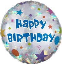 Anagram Foil Balloon 18" Round Birthday Confetti