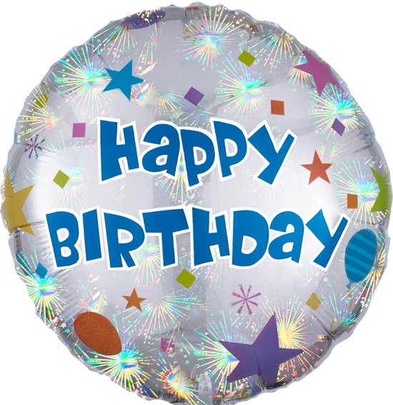 Anagram Foil Balloon 18" Round Birthday Confetti