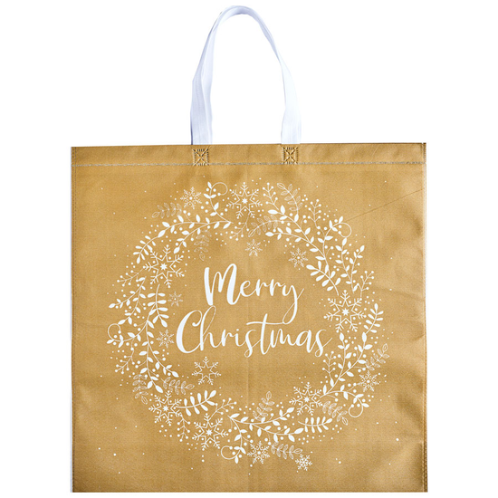 Partisan Gift Bag Shopper Non-Woven Gold Jumbo