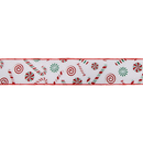 Eleganza Wired Ribbon Candy Cane 63mm x 10yds