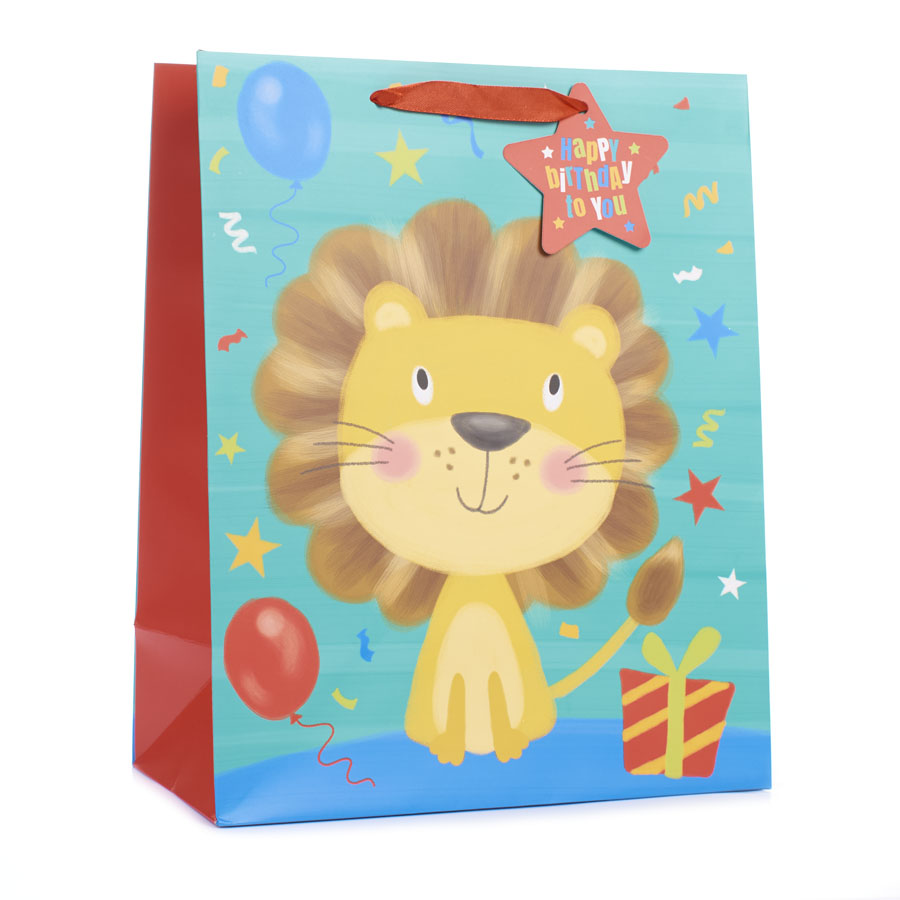 Tiger Feet Gift Bag Lion Large 6pk