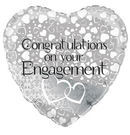 Oaktree entwined hearts engagement foil balloon, 18-inch shiny heart-shaped foil balloon for special occasions.