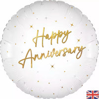 Oaktree White Sparkle Anniversary 18" Foil Balloon