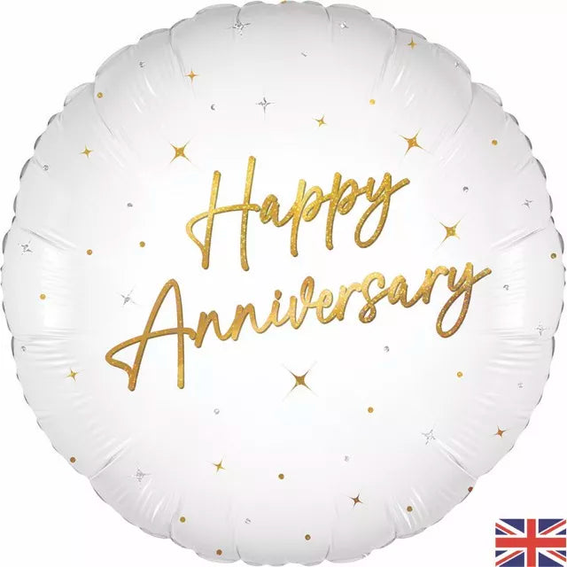 Oaktree White Sparkle Anniversary 18" Foil Balloon