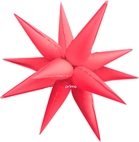 Prima Foil Balloon Electric Coral Starburst 40"