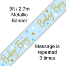 Oaktree Banner Sparkling Baby Boy Dots 9ft