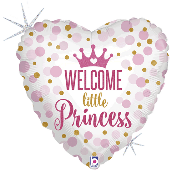 Holographic Little Princess 18" Heart Foil Balloon