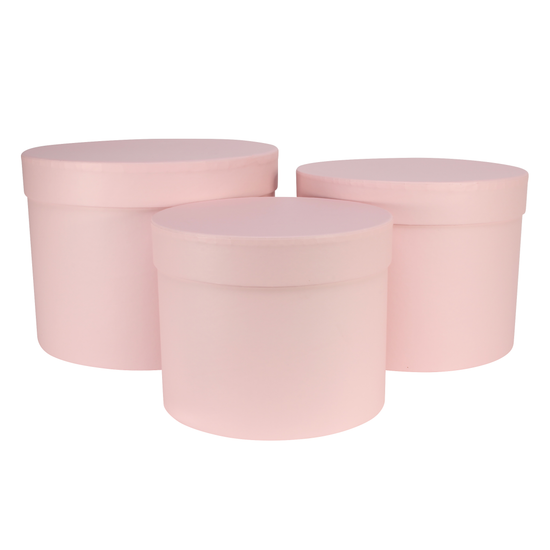 APAC Hat Boxes Pink Set of 3 (Largest 19x14.4cm)