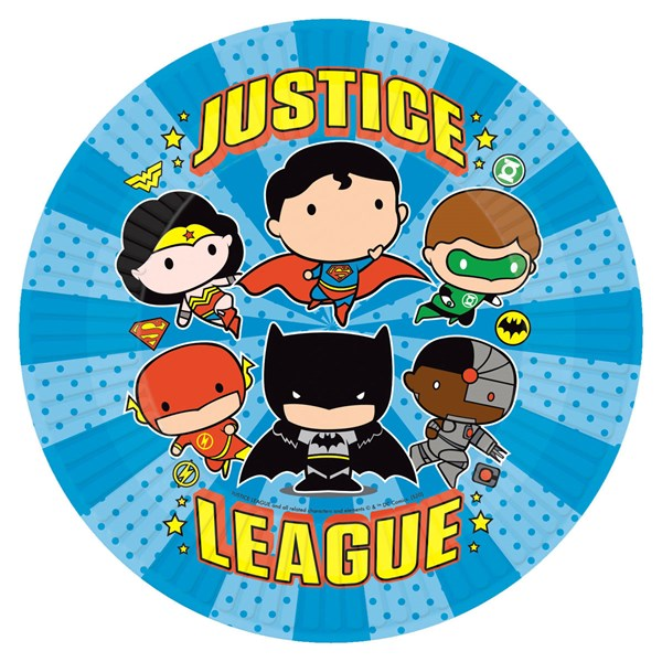 Amscan 8 Pack Plates Justice League 23cm