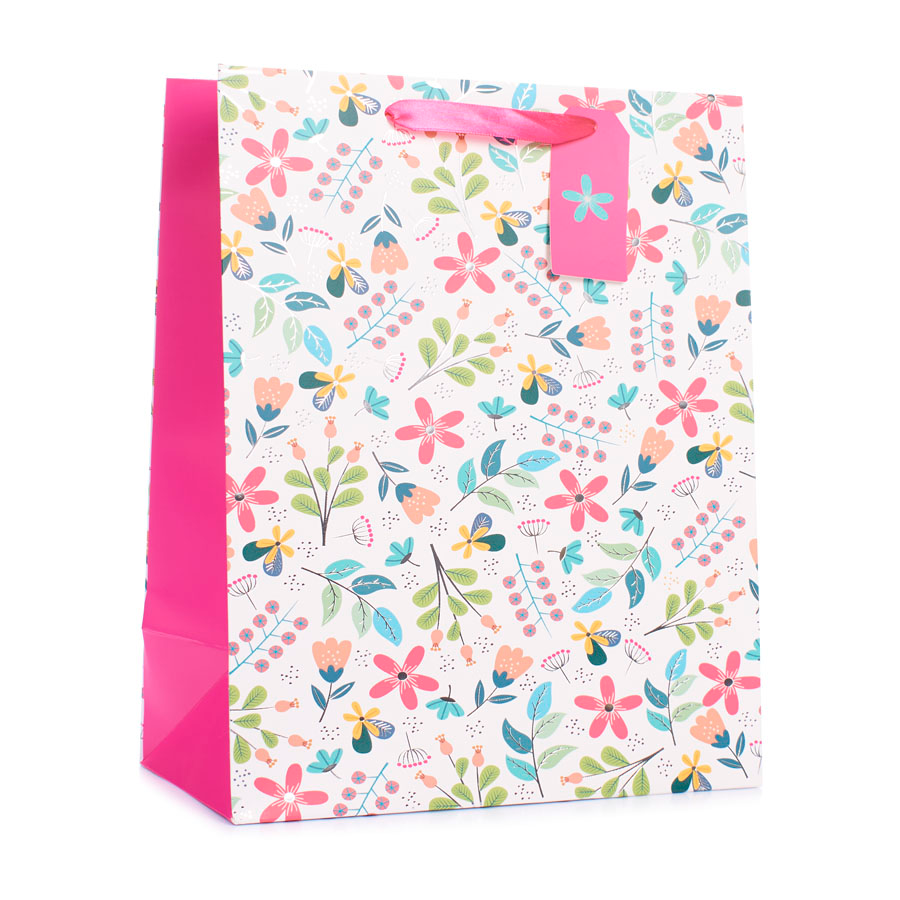 Tiger Feet Gift Bag Multi Flowers Extra Large 6pk