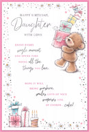 Six Simon Elvin C75 birthday cards for daughters, featuring colorful designs and festive greetings in a 6-pack set.