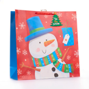 Gift Bag Snowman Red Giant Square 12pk