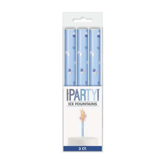 Unique 3 Pack Ice Fountain Blue Glitz Birthday 6