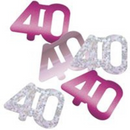 Pink Glitz 40th Birthday Foil Confetti 14g