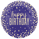 Unique Birthday Navy Confetti 18" Foil Balloon