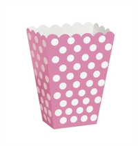 Unique Treat Boxes Decorative Dots Hot Pink 8pk