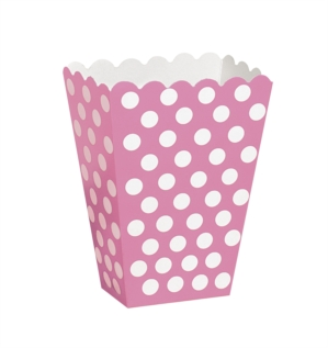 Unique Treat Boxes Decorative Dots Hot Pink 8pk