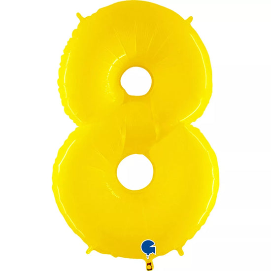 Grabo Foil Balloon Yellow Fluo 40" Number 8