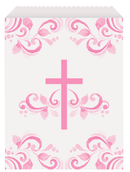 Unique 8 Pack Treat Bags Holy Cross Pink
