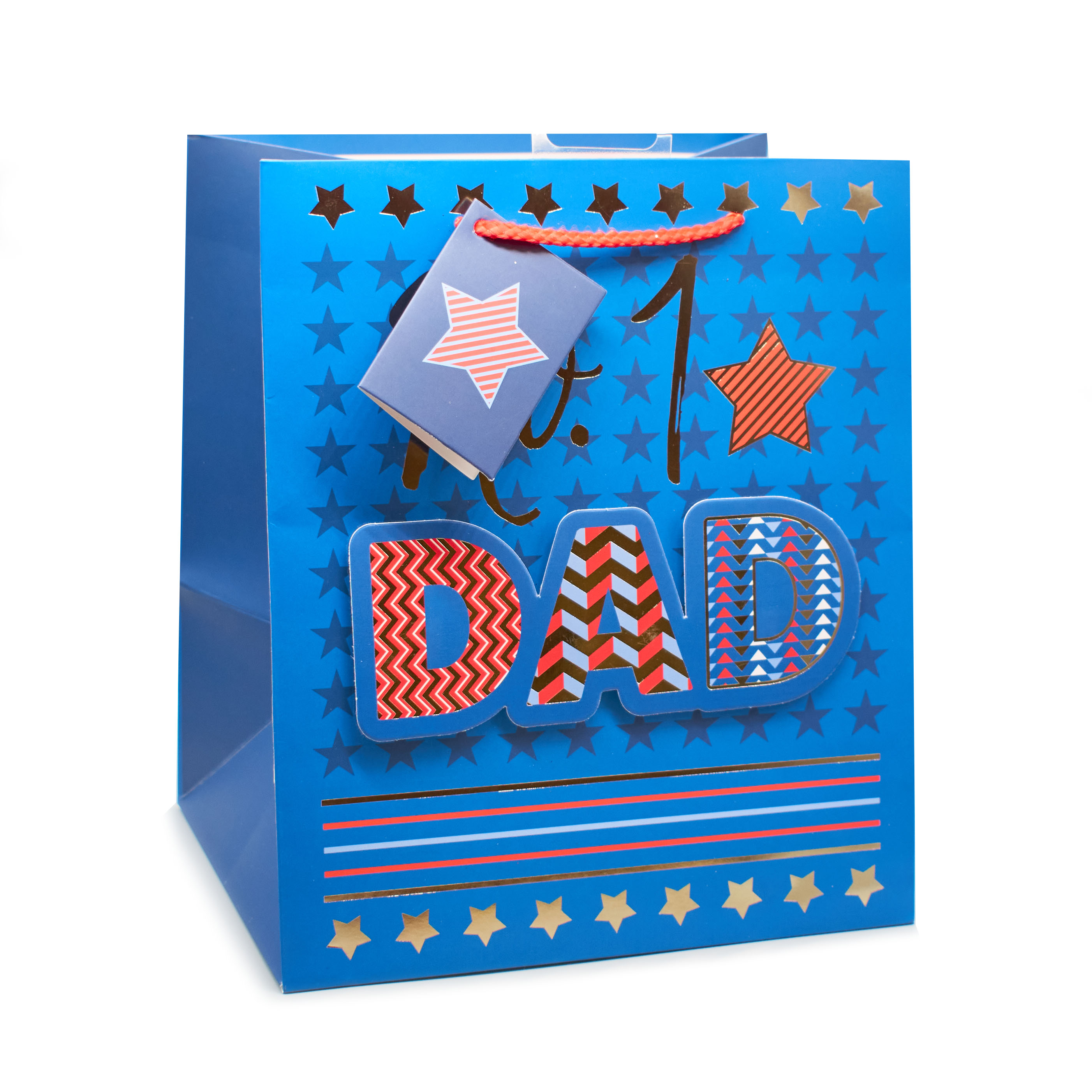 Gift Bag No.1 Dad Blue Medium Portrait 6pk