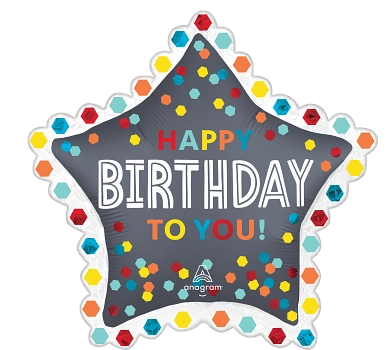 Anagram Foil Balloon Confetti Burst Birthday 35