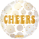 Prima Foil Balloon Cheers Gold Dots 18