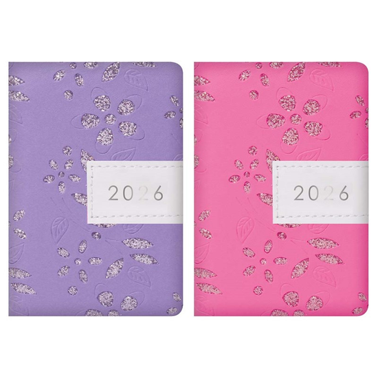 Diary Pocket WTV Fabric Glitter Floral 2027 18pk