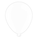 Eight white latex balloons, 10-inch size, designed for decorating by APAC, shown inflated and ready for celebration.