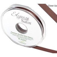 Eleganza Satin Ribbon Chocolate 10mm x 20m