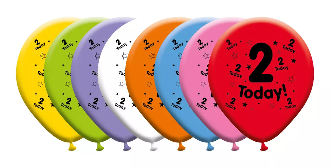 Six packs of 10-inch printed latex balloons in vibrant colors, perfect for celebrations, by Giftzone.