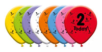 Six packs of 10-inch printed latex balloons in vibrant colors, perfect for celebrations, by Giftzone.