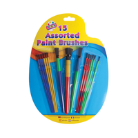 Tallon 15 Pack Paint Brushes Assorted