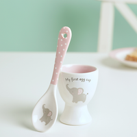 Widdop Hello Baby Egg Cup & Spoon Pink