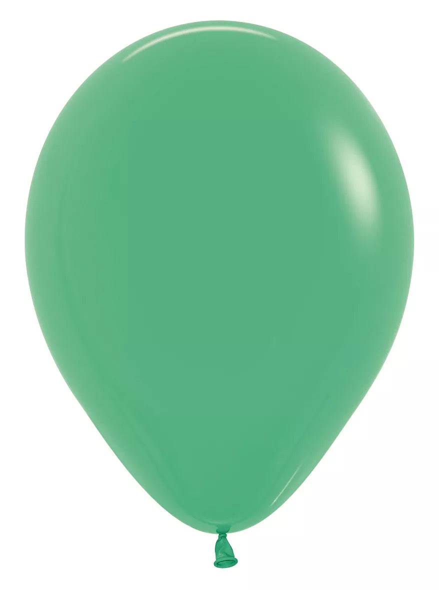 Sempertex 12-pack green latex balloons for decorating, 12 inches, suitable for parties and celebrations.