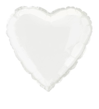 Unique Foil Balloon White Heart 18