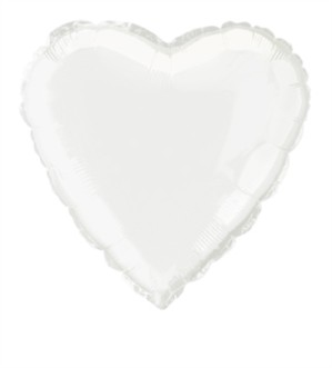 Unique Foil Balloon White Heart 18