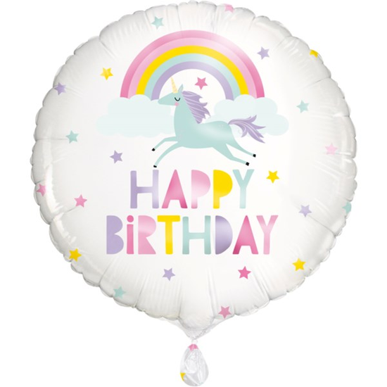 Unique Rainbow & Unicorn Birthday 18" Foil Balloon